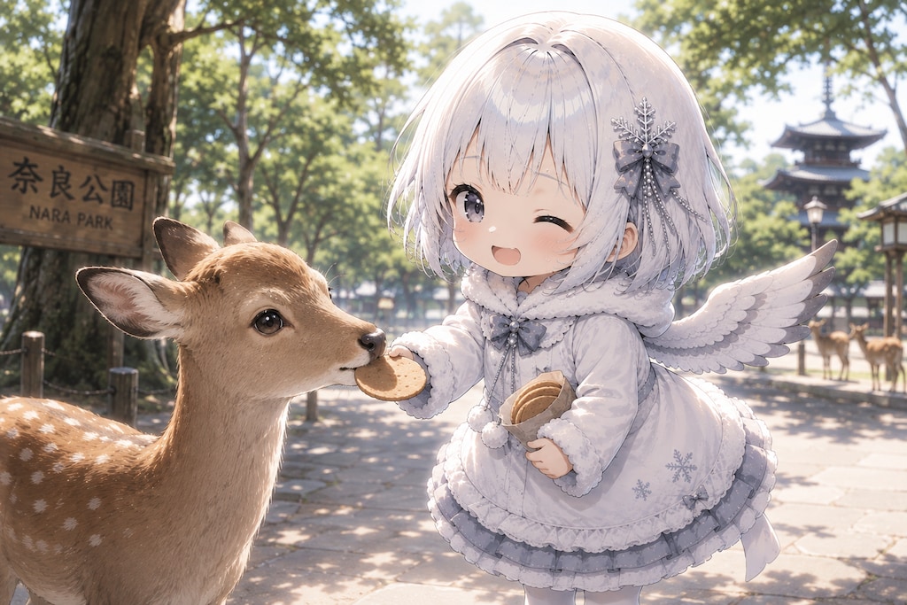 しかさんと戯れるシマちゃん
