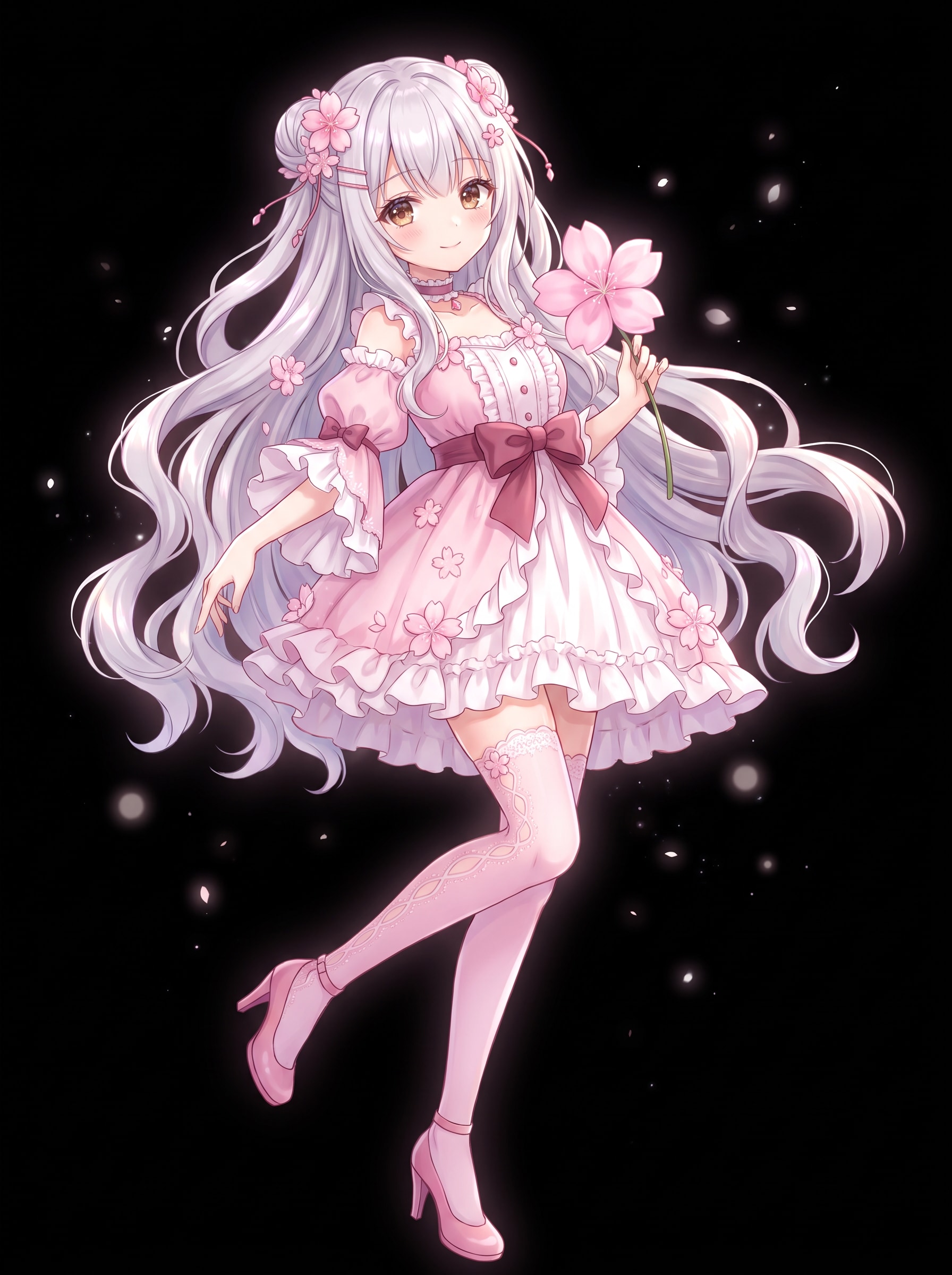 桜花揺れる桃色少女 | の人気AIイラスト・グラビア