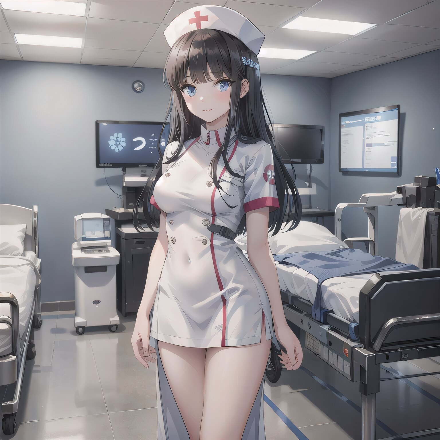 黒髪ロングで白衣の少女４９ | の人気AIイラスト・グラビア