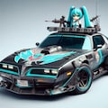 ポンティアックファイヤーバードトランザム軍用車と初音ミク 2枚目