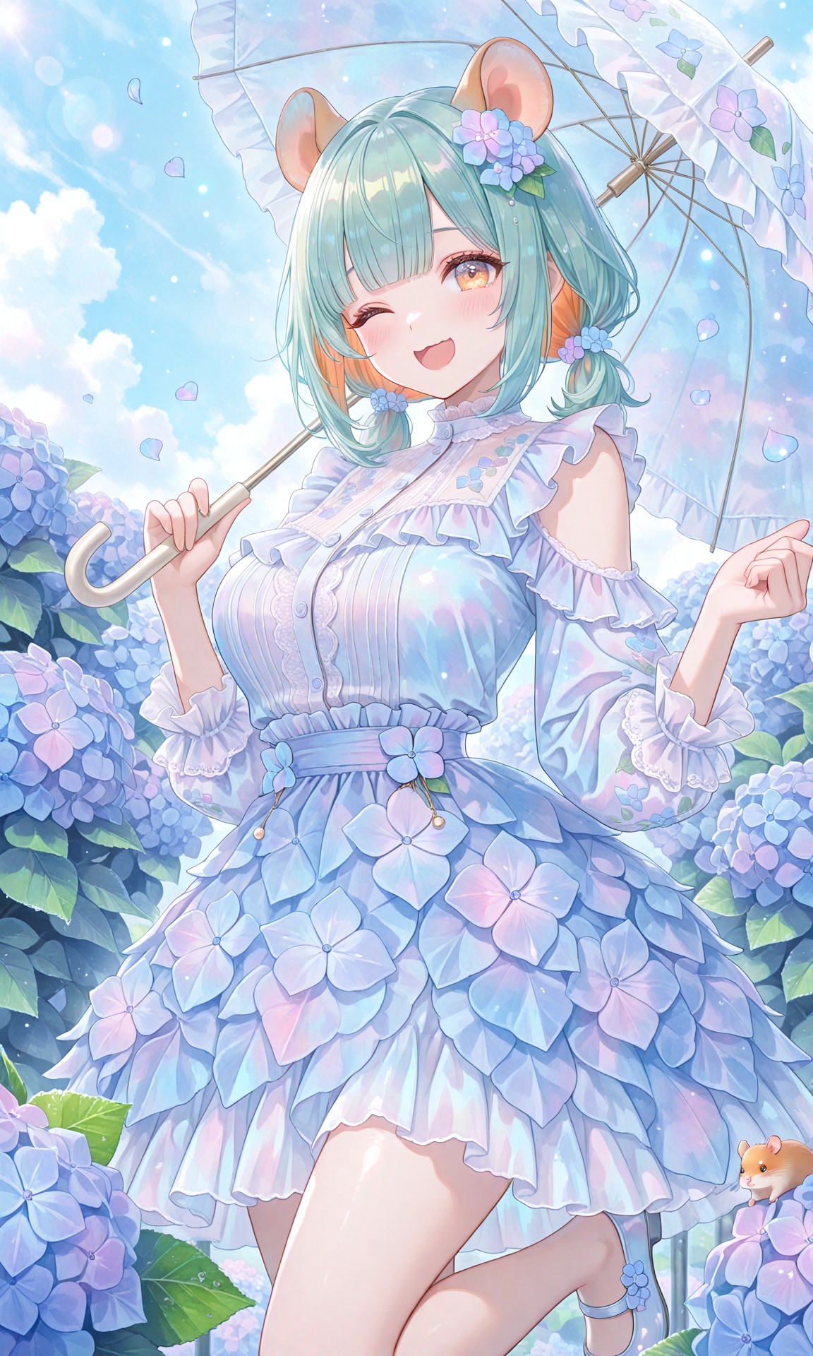 ヒスイちゃん【紫陽花シフォンドレス】