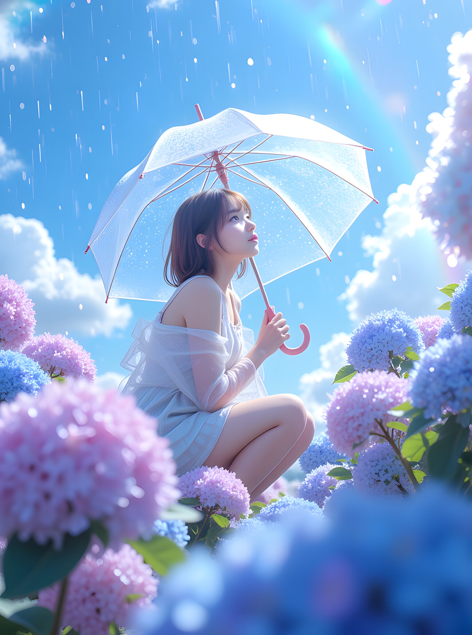 紫陽花と天気雨・・0163