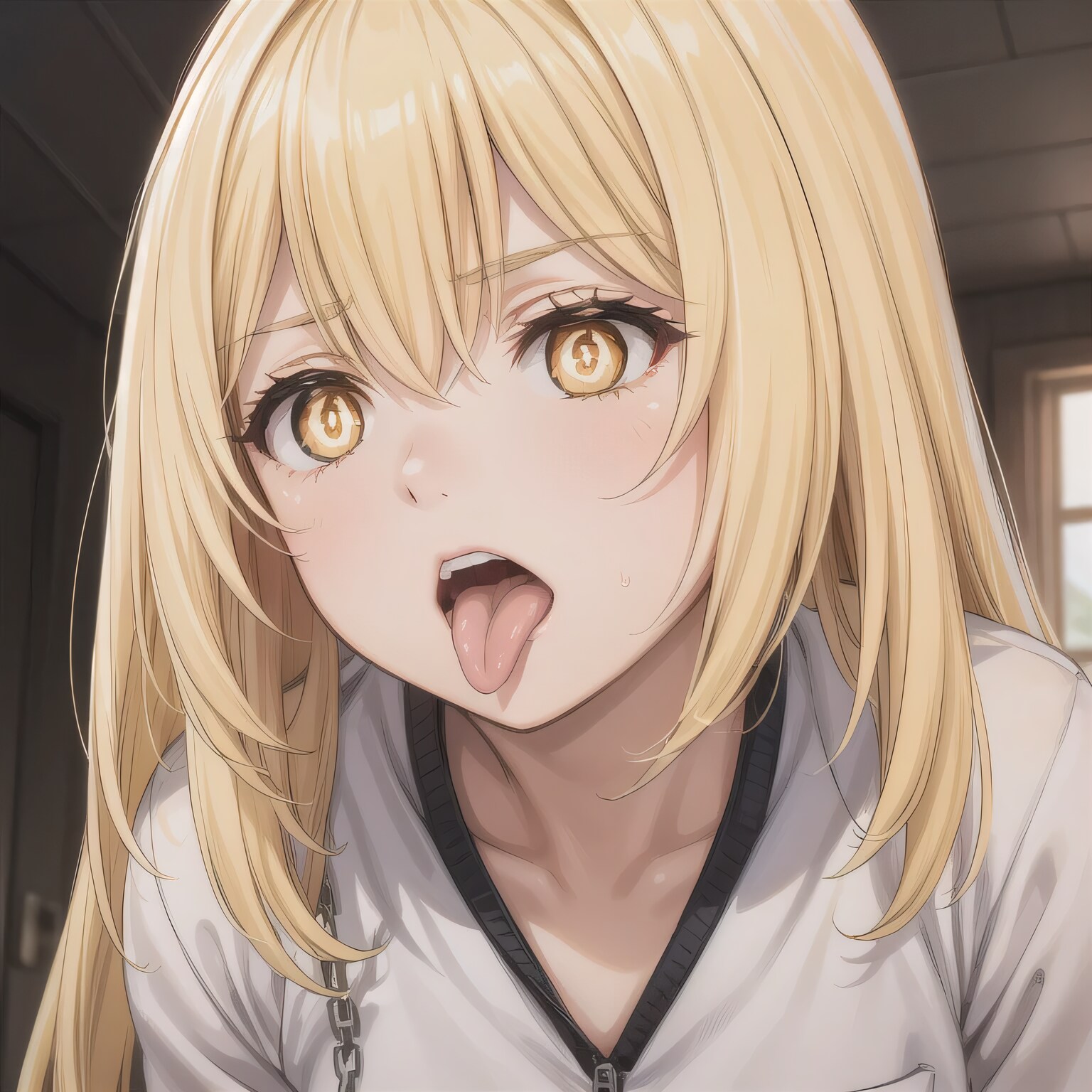 金髪ロングの舌出し少女９ | の人気AIイラスト・グラビア