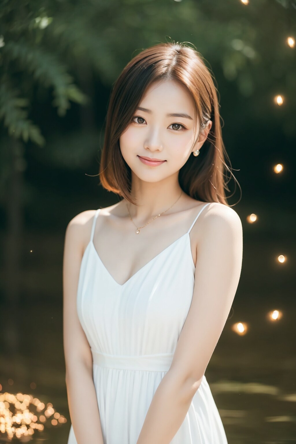 深夜の小川に輝く蛍　フォト編