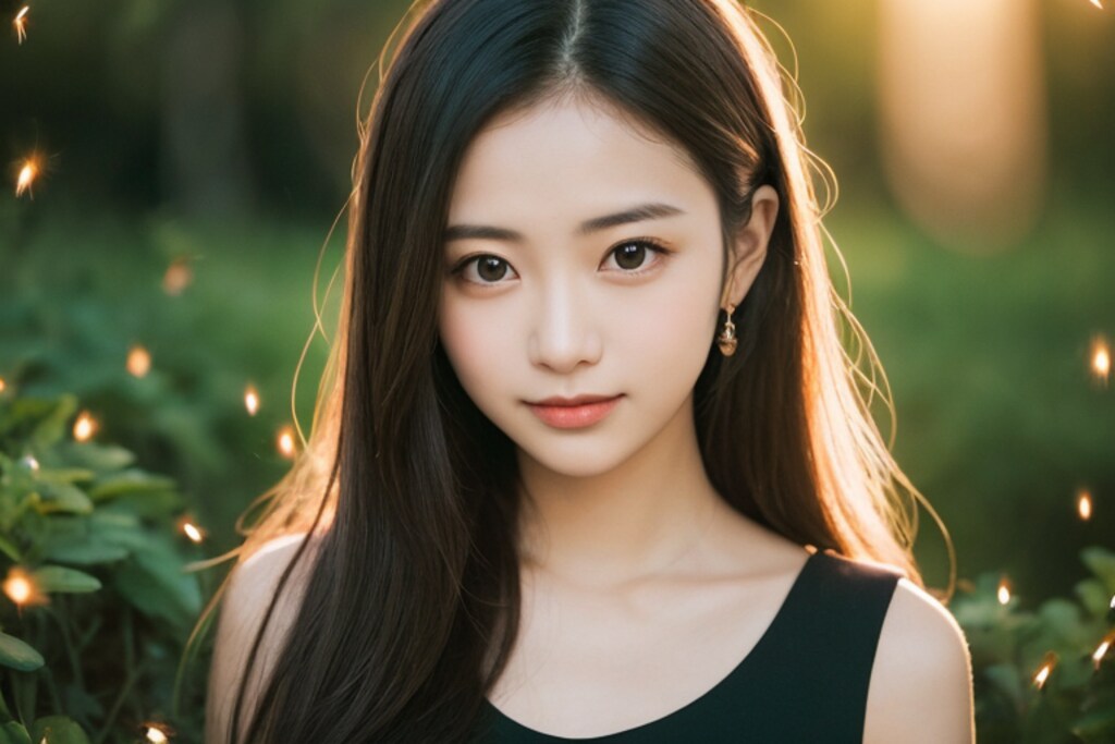 深夜の小川に輝く蛍　フォト編