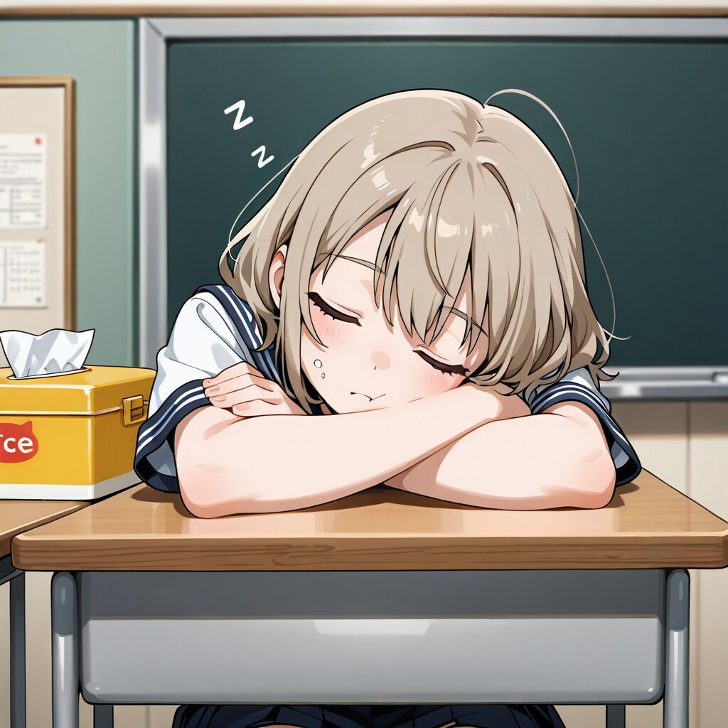 お昼寝女学生 | の人気AIイラスト・グラビア