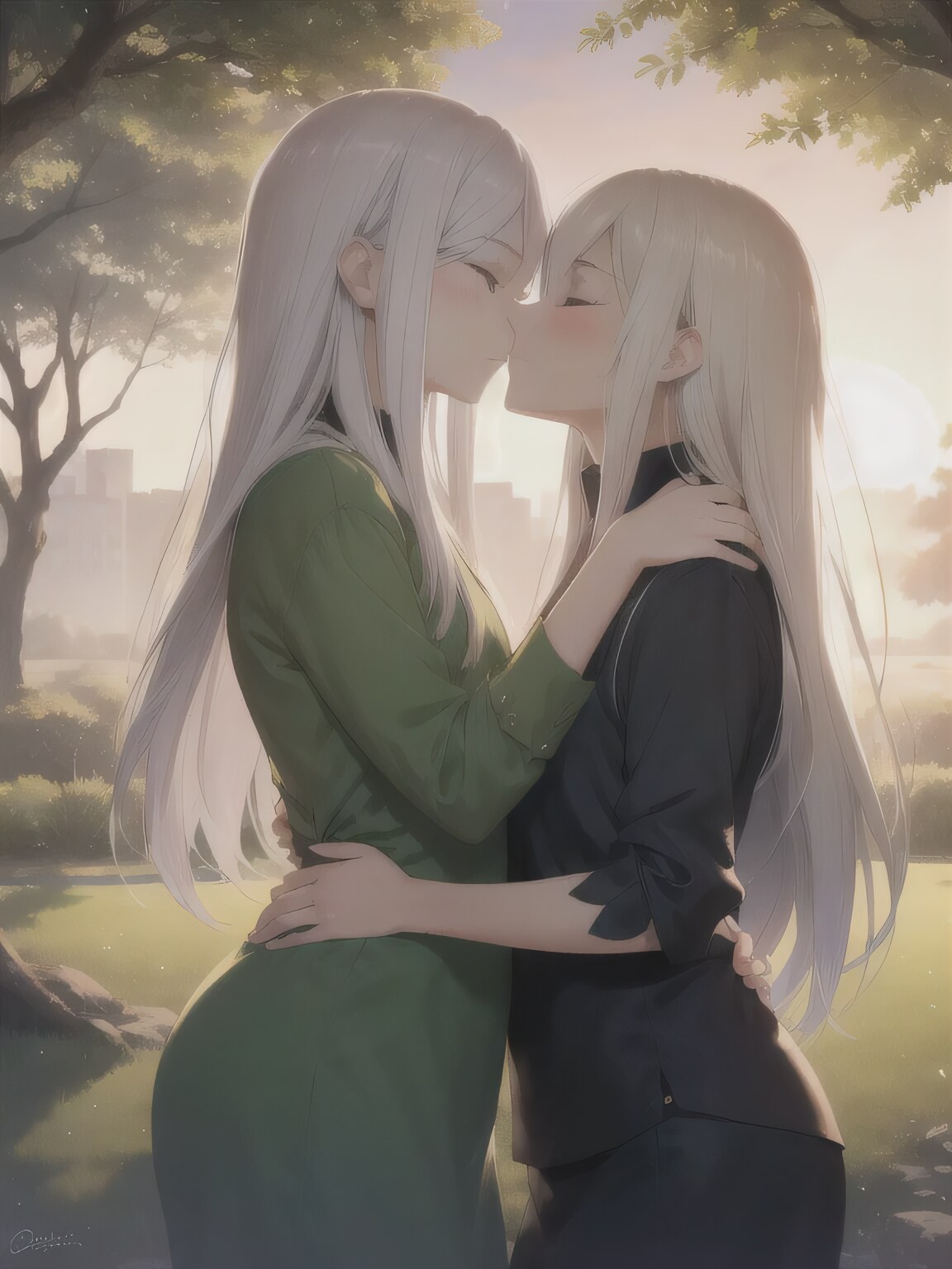 銀髪ロングの少女２人 | の人気AIイラスト・グラビア