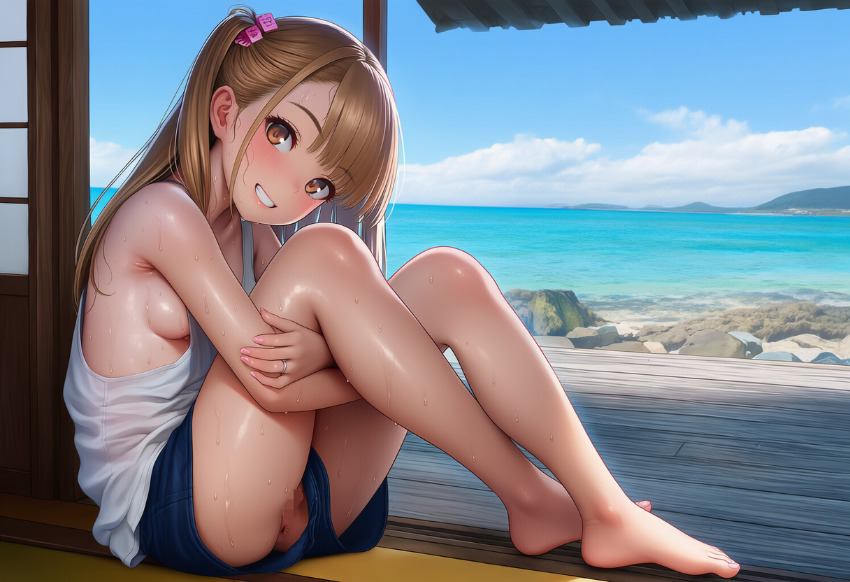 穴チラ見え