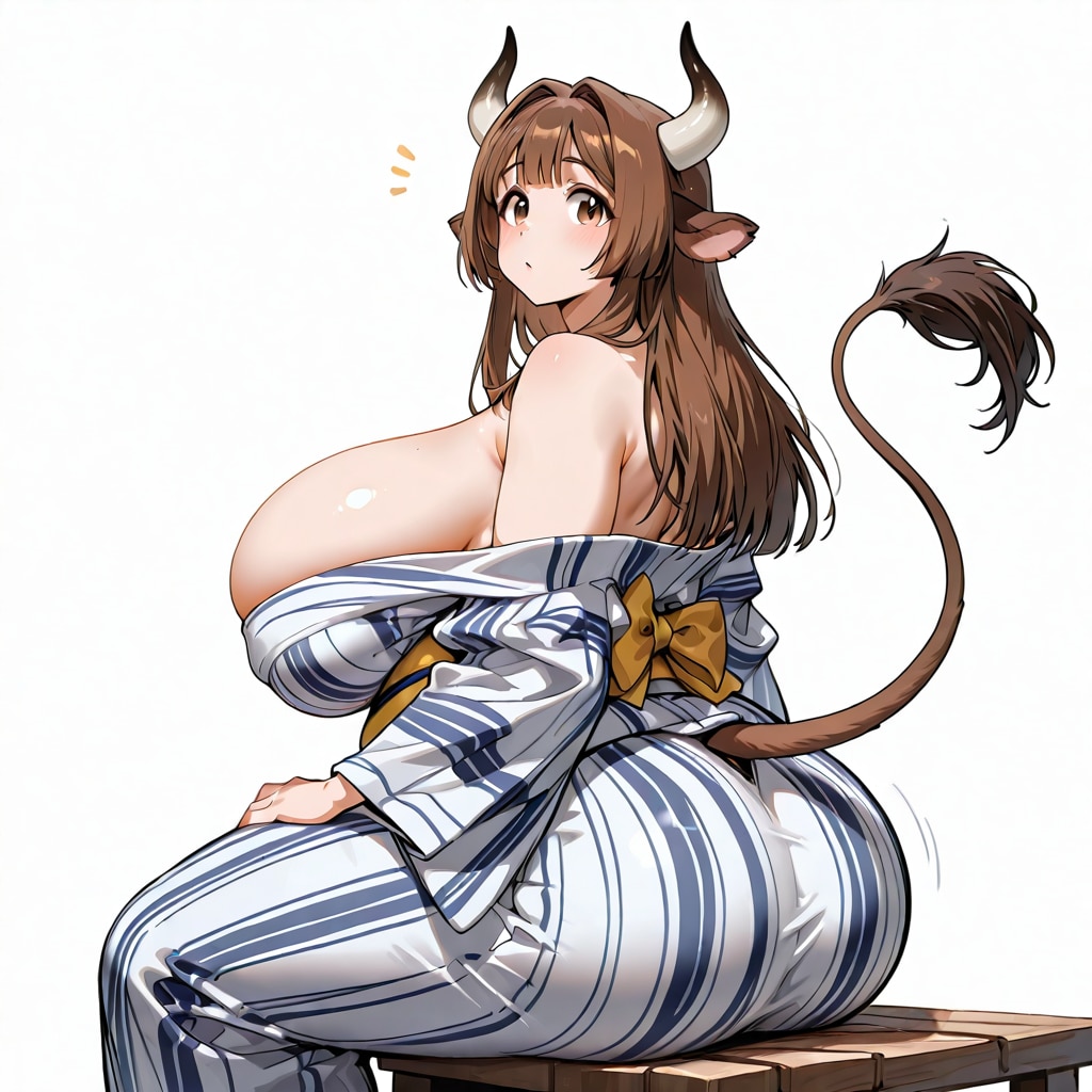 浴衣の牛おねーさん