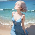 青い海、青い少女 2枚目