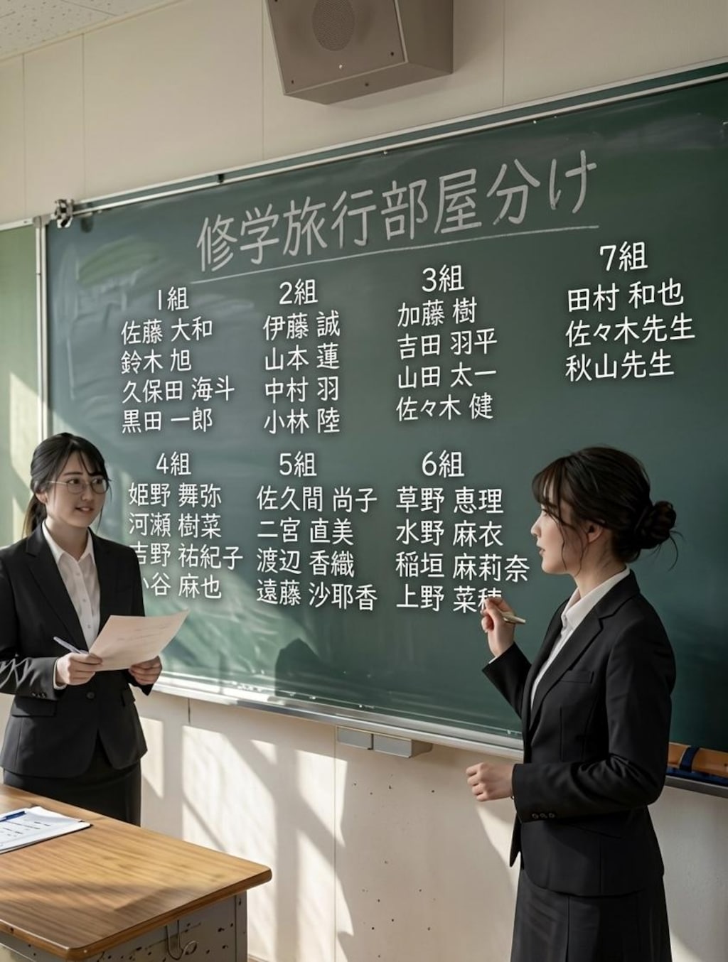 修学旅行は先生と。