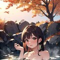 温泉ガール♨️秋の紅葉🍁 9枚目