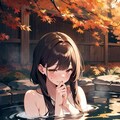 温泉ガール♨️秋の紅葉🍁 6枚目