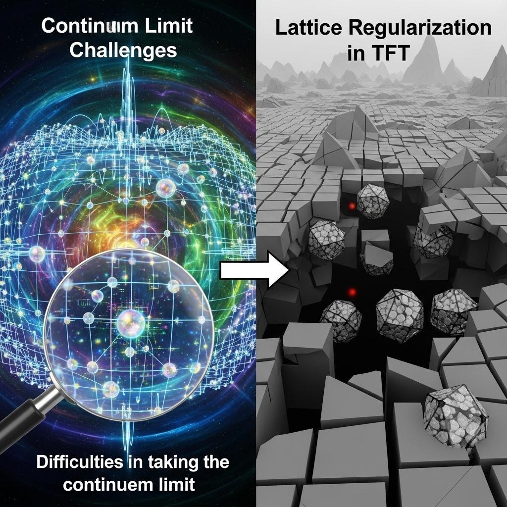 位相的場の理論における格子正則化と連続極限の問題点