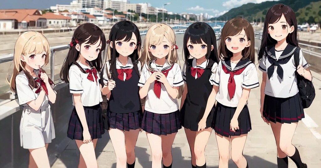 海と少女と制服と