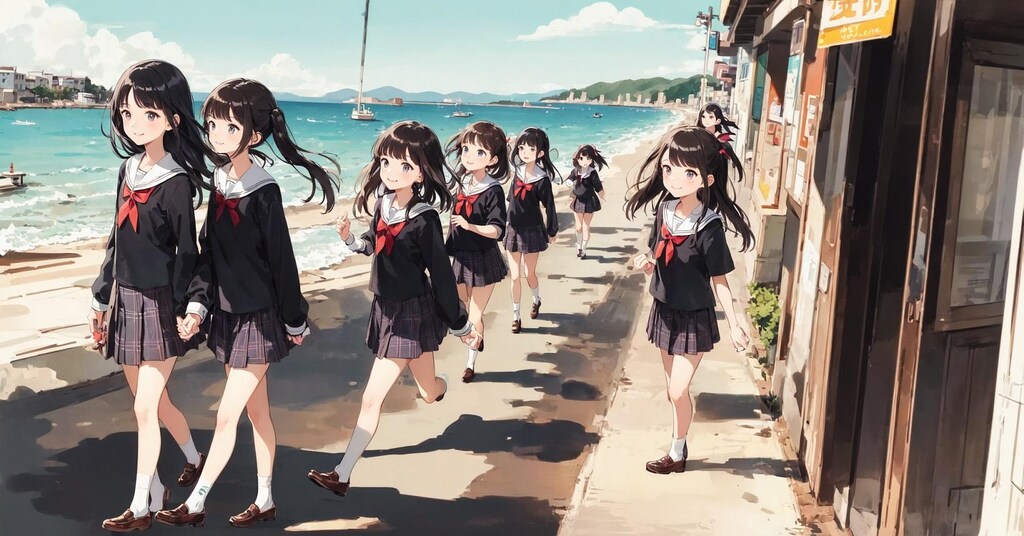 海と少女と制服と