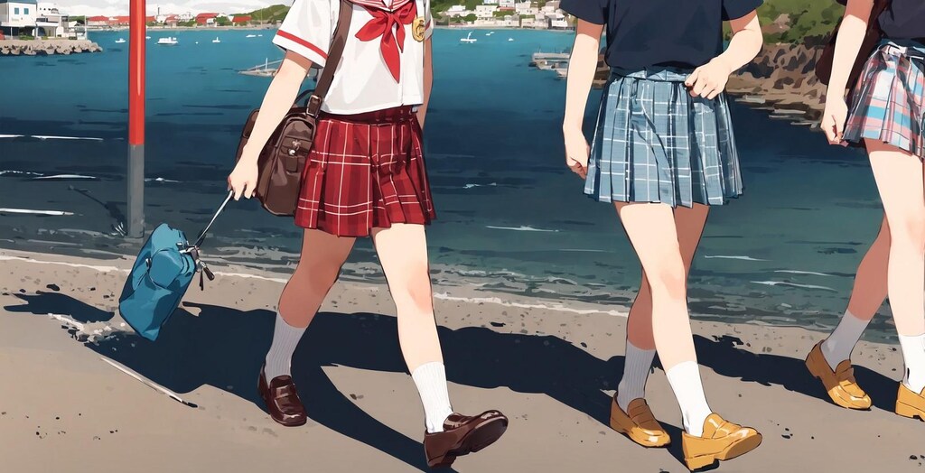 海と少女と制服と