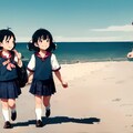 海と少女と制服と 3枚目