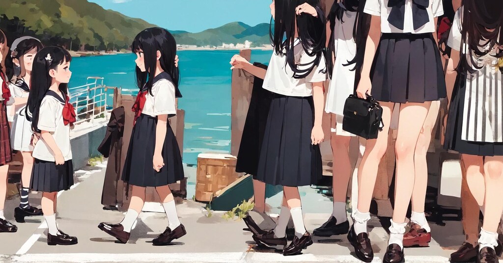 海と少女と制服と