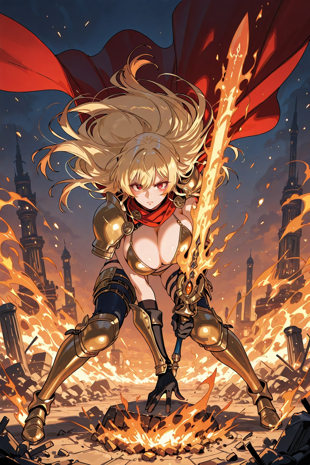 20260411 炎の剣を持つ女剣士
