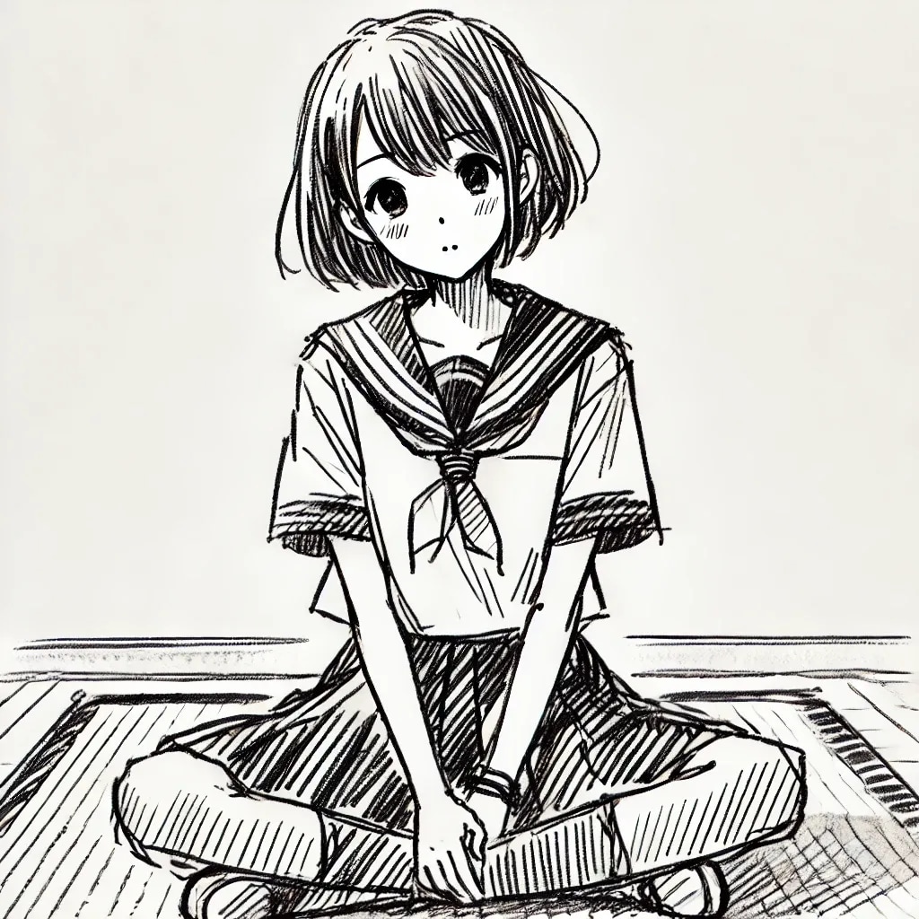 Dall-e3 で座る女の子の実験（２０２４年７月）
