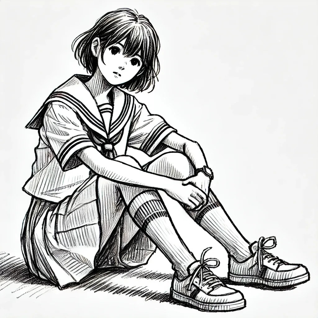 Dall-e3 で座る女の子の実験（２０２４年７月）