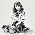 Dall-e3 で座る女の子の実験（２０２４年７月） 7枚目