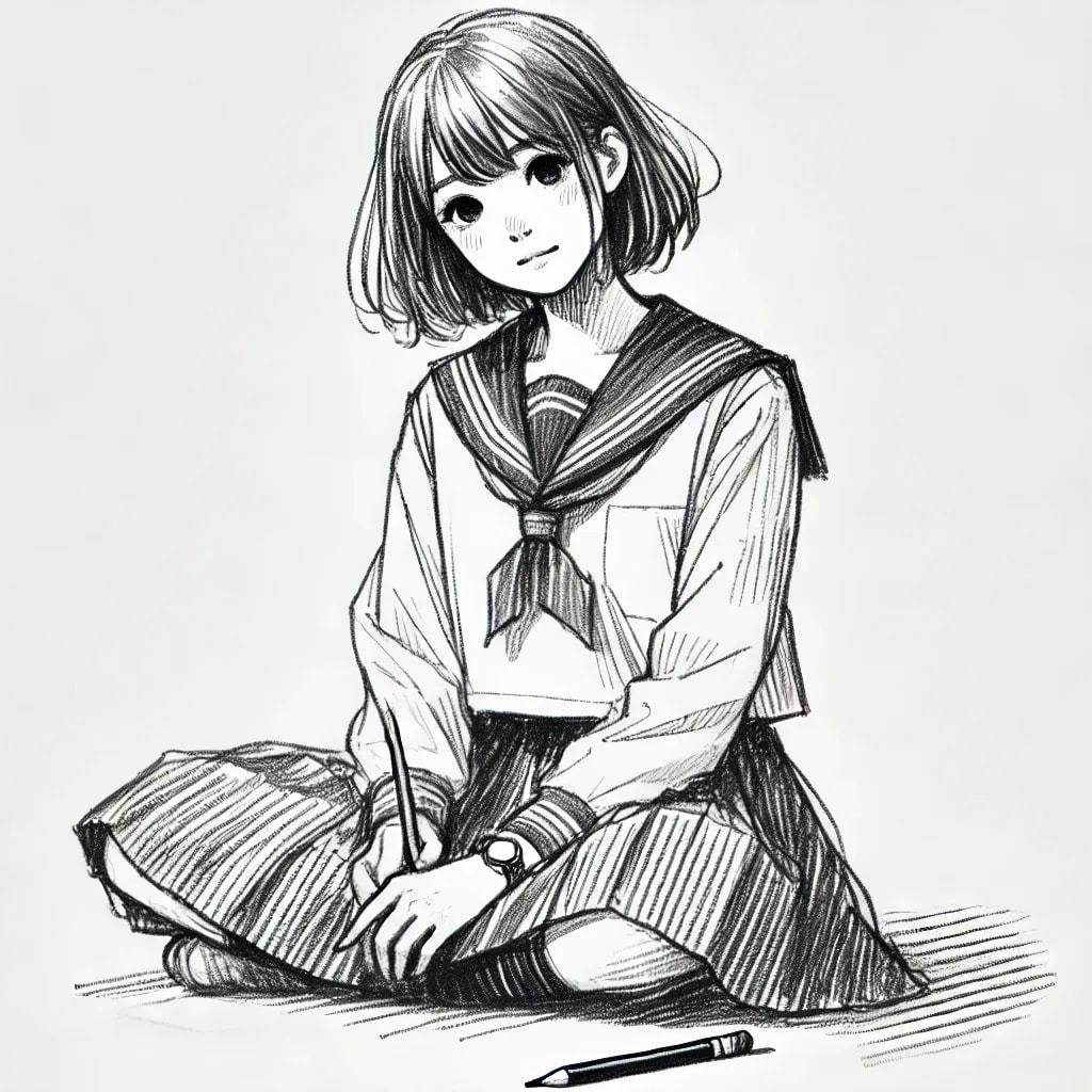 Dall-e3 で座る女の子の実験（２０２４年７月）