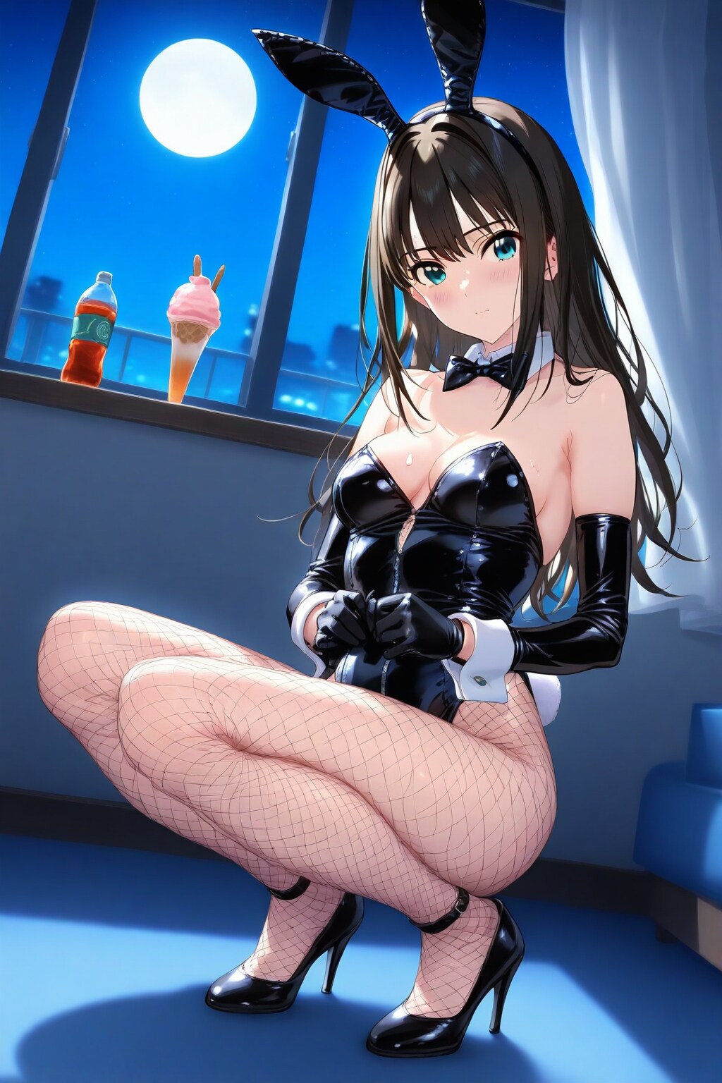 バニー衣装のしぶりんとコテージで