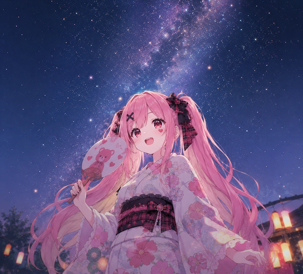 星空と夏祭り
