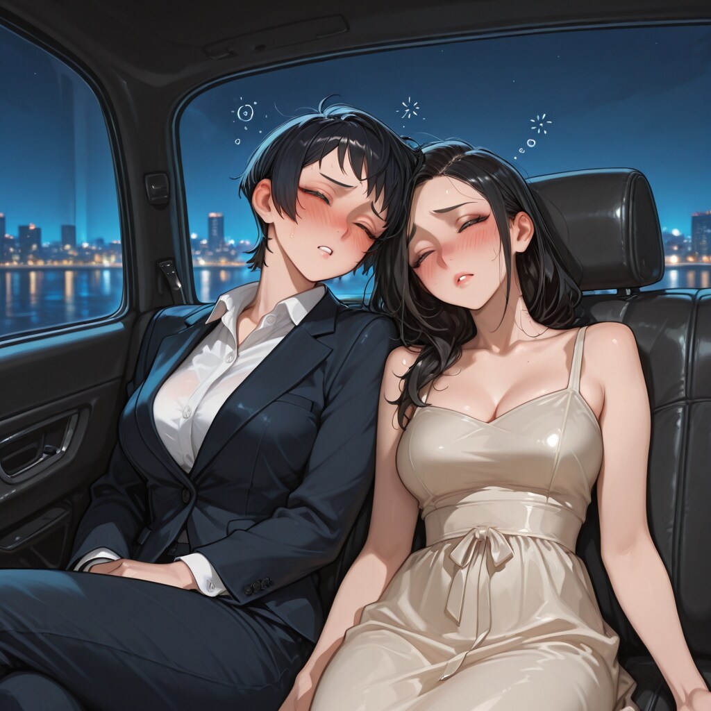 女社長と秘書、、、得意先と会食、