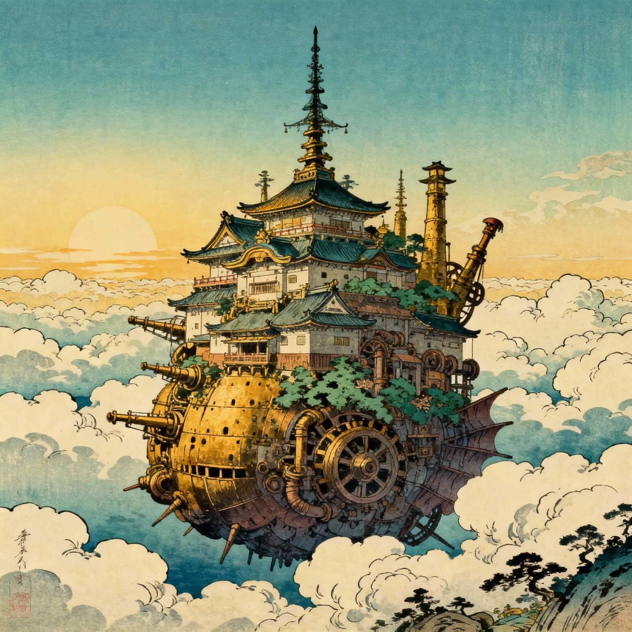 からくり天空の城 | の人気AIイラスト・グラビア