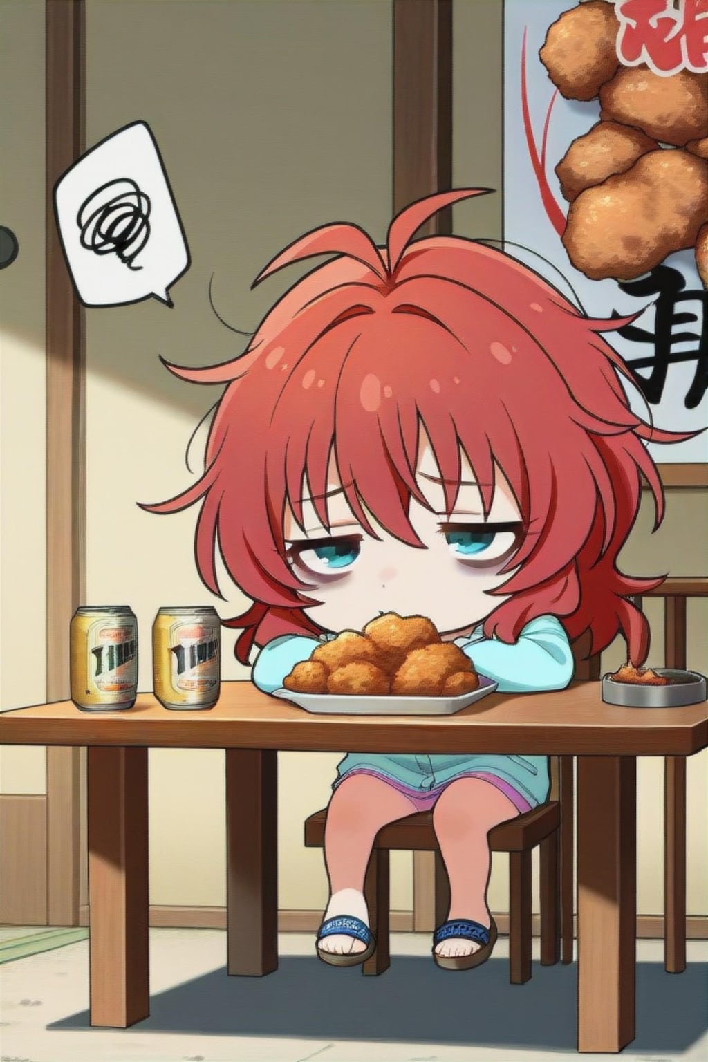 だらける赤髪ちゃん