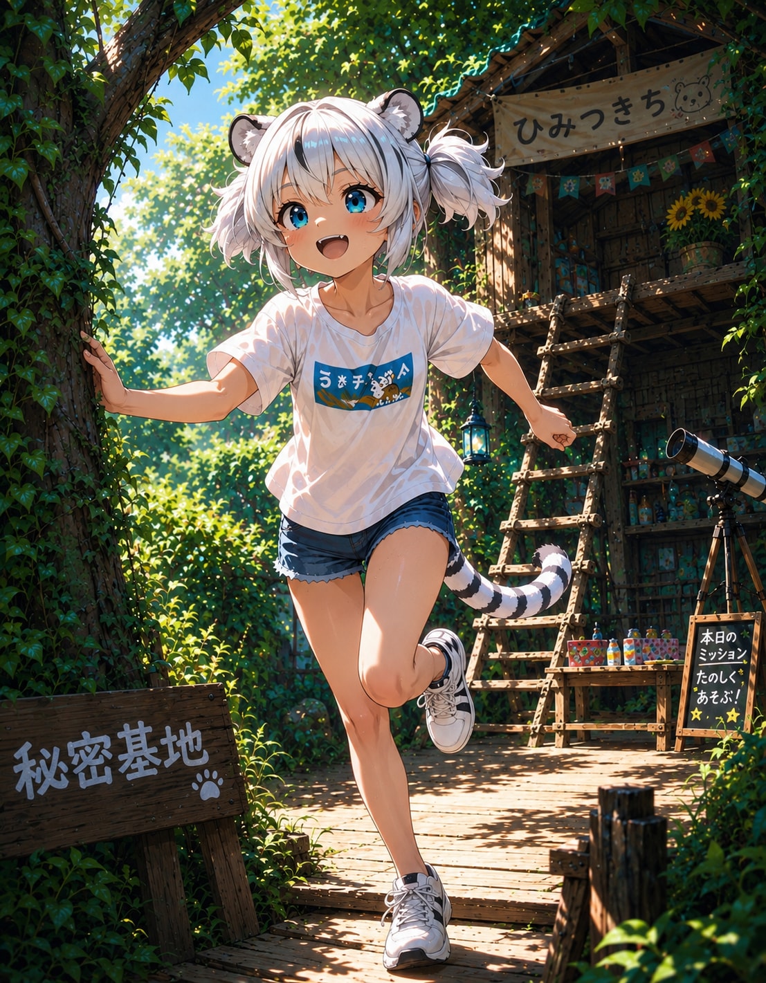 秘密基地と凛虎(∩´∀`∩)💕