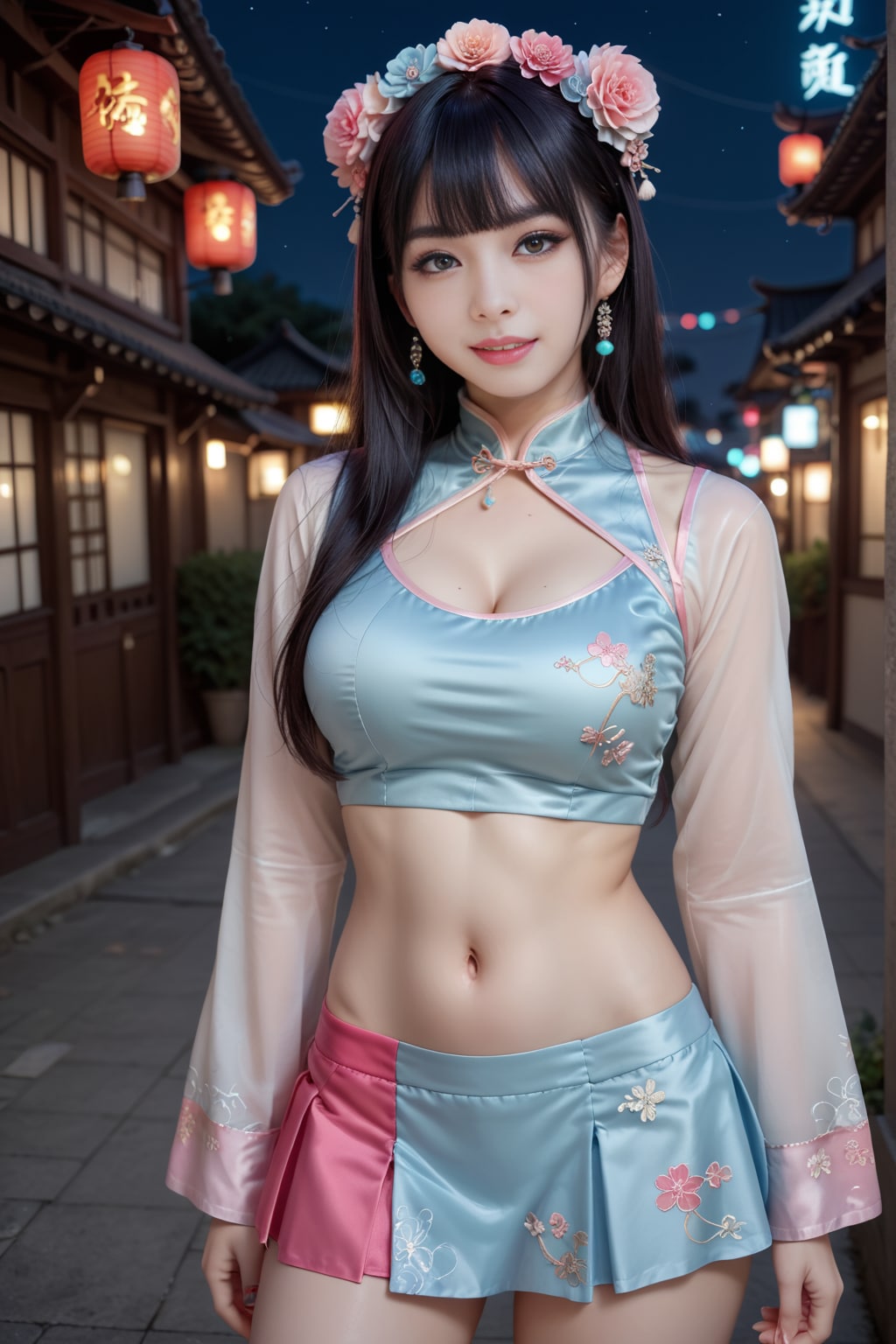 カラフルなチャイナドレス