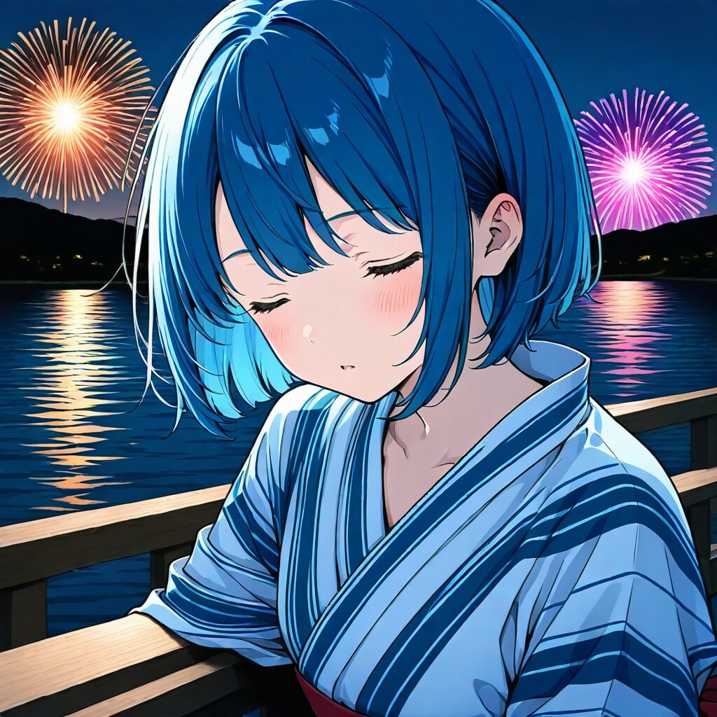 花火の音に驚いて | の人気AIイラスト・グラビア