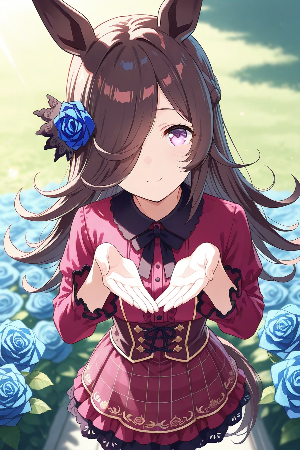 青薔薇とライスシャワー