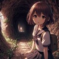 暗い洞窟を下る… 2枚目