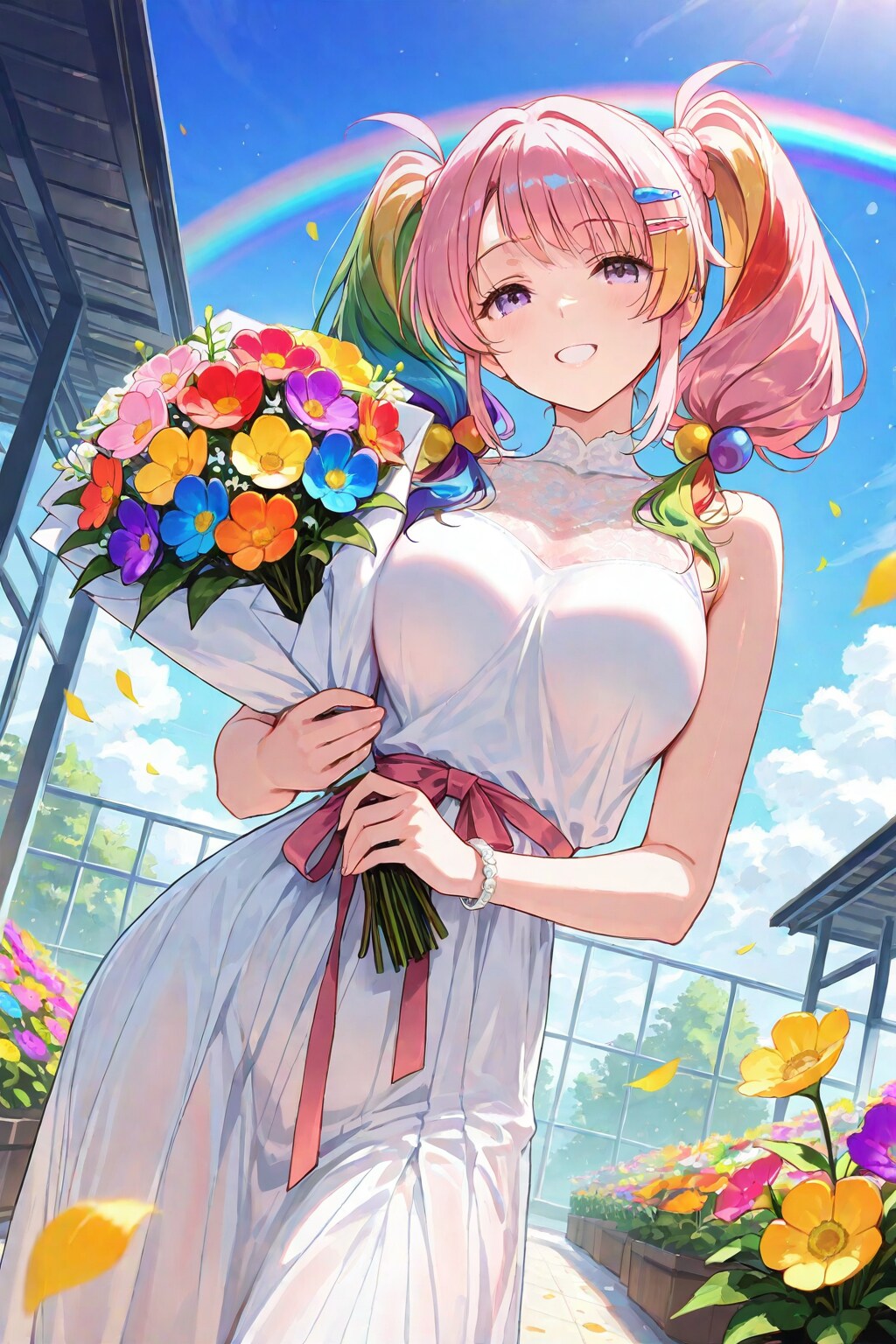 🌈虹色の花束💐