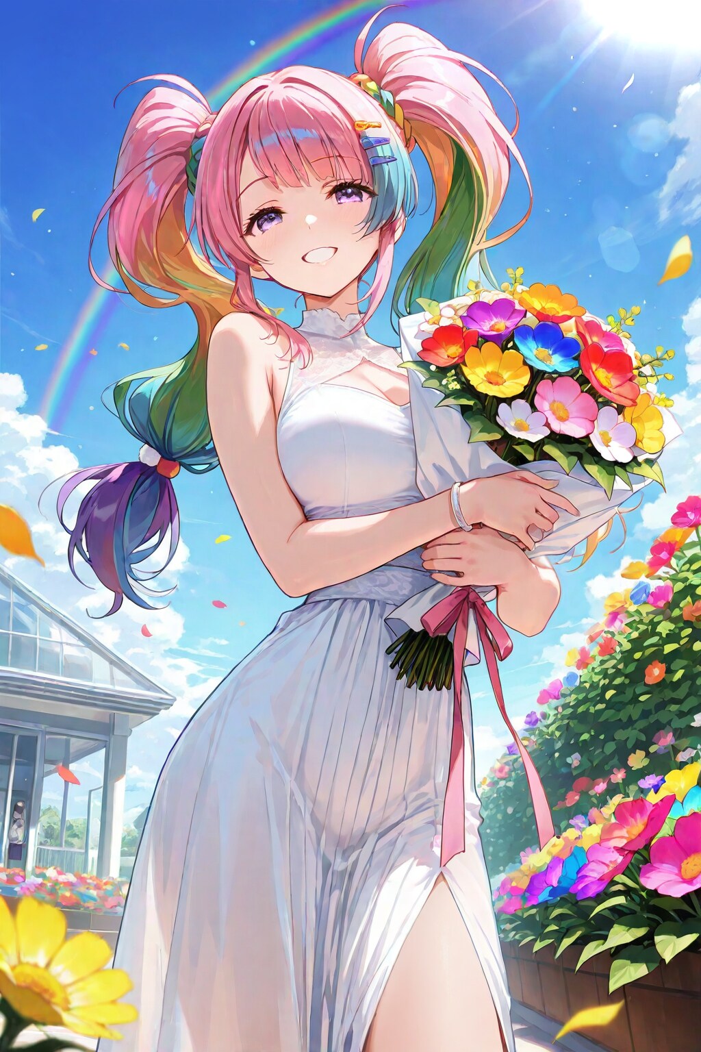 🌈虹色の花束💐