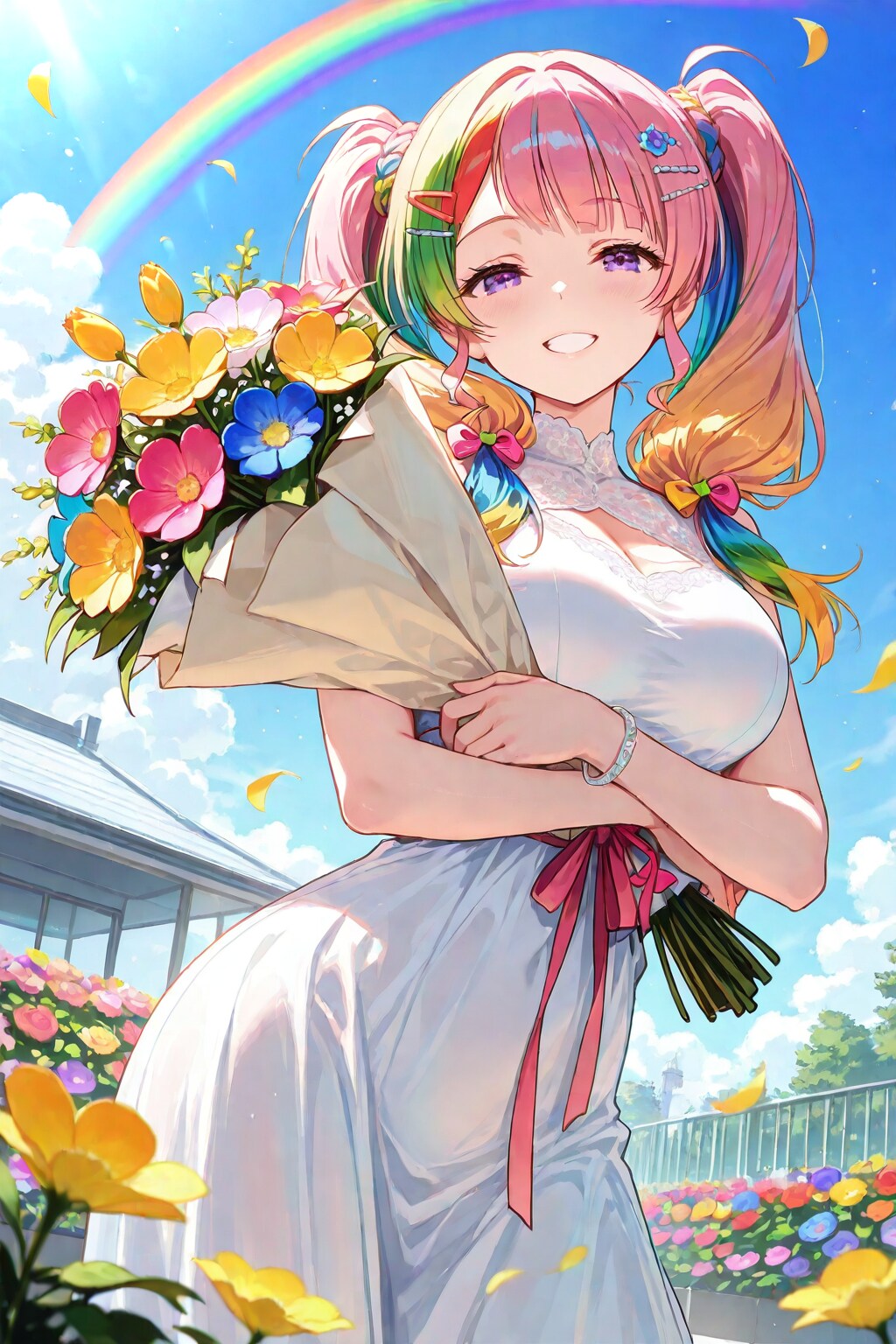 🌈虹色の花束💐