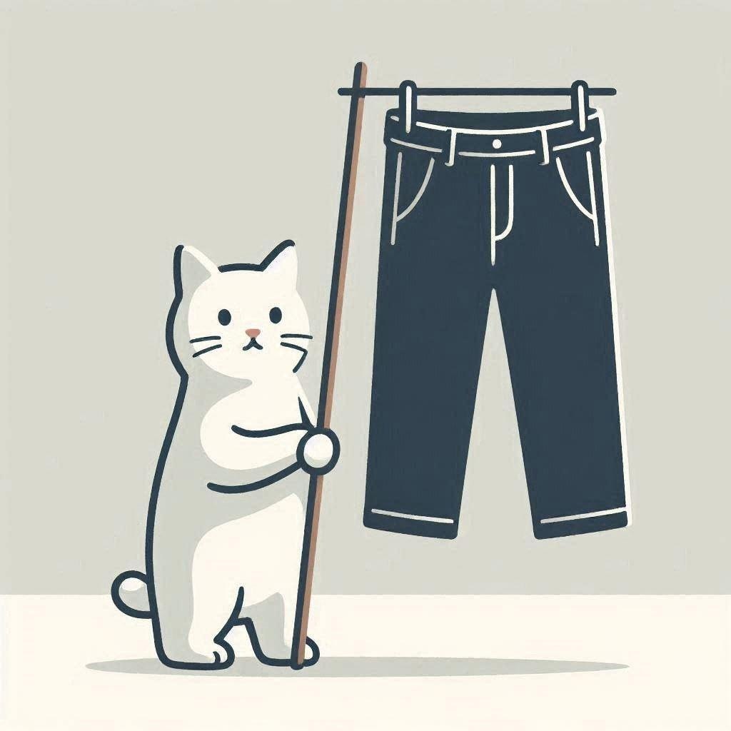 パンツの旗を振るただのねこ