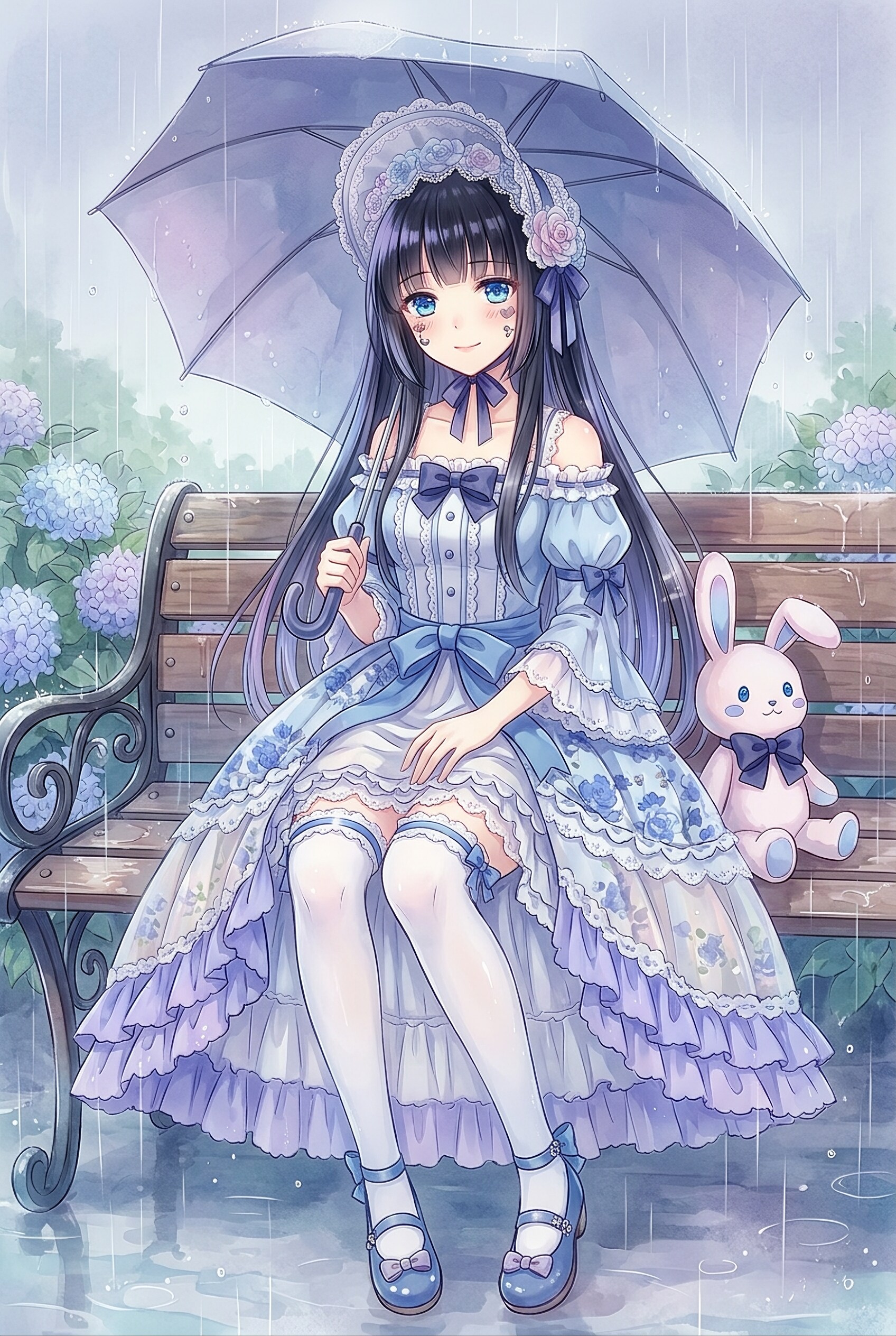 雨華傘下蒼瞳少女 | の人気AIイラスト・グラビア