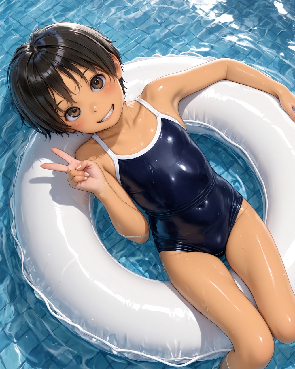 浮き輪でぷかぷか