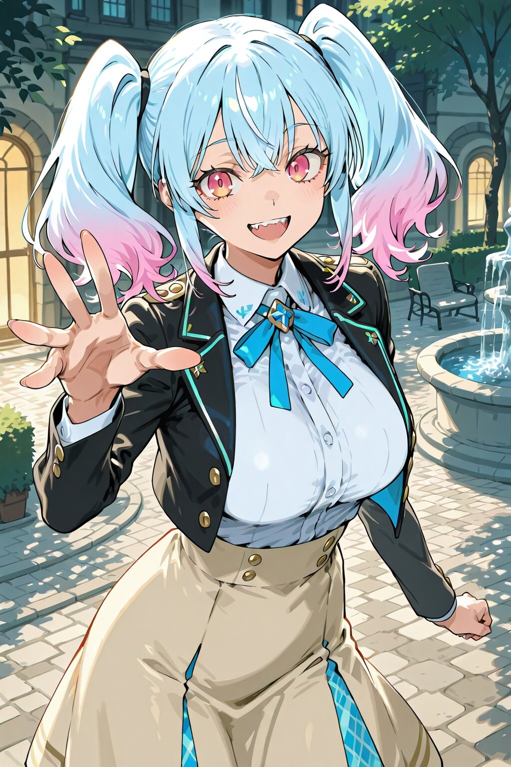 噴水広場と少女 | の人気AIイラスト・グラビア