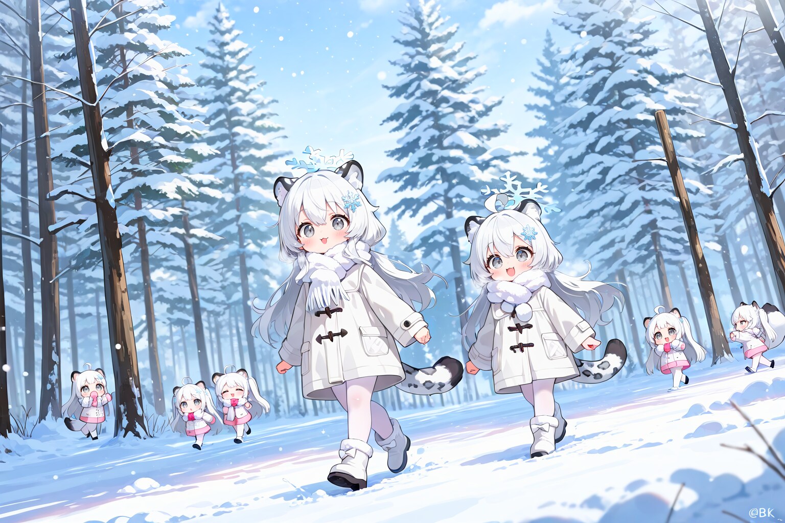 針葉樹林に住む雪豹ちゃん