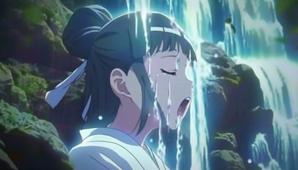 滝行少女