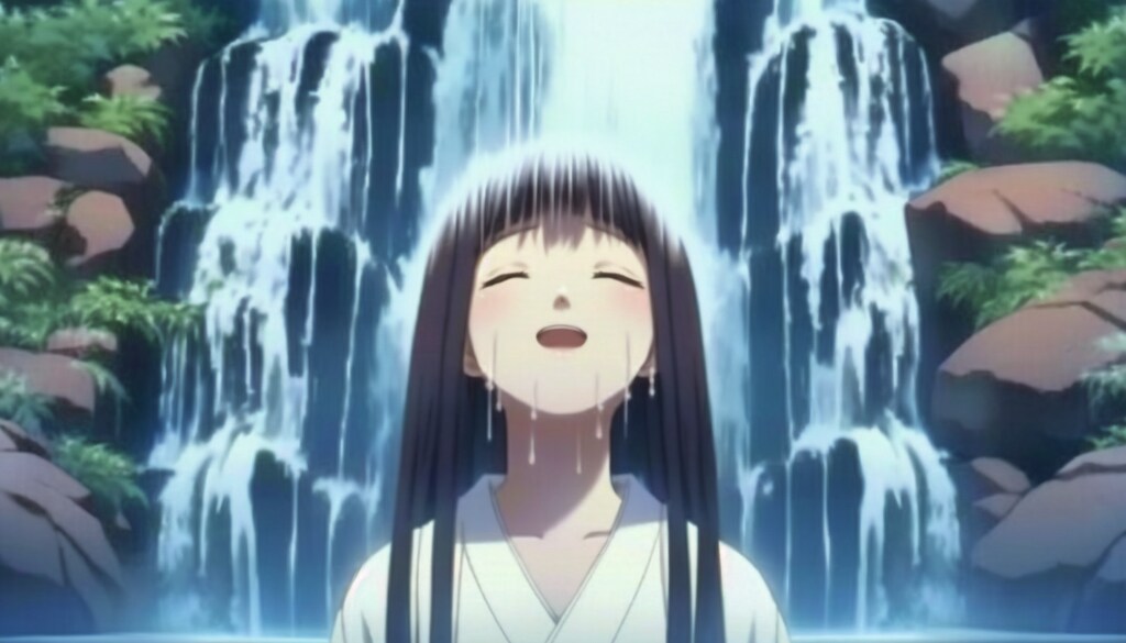 滝行少女
