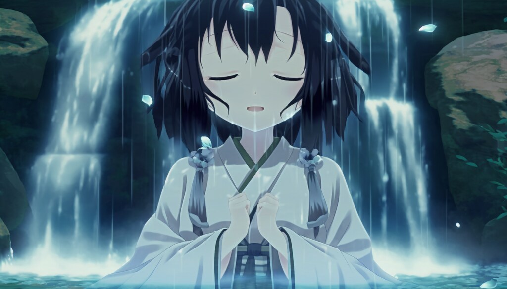 滝行少女