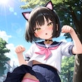 お……おはようございます……に、にゃ……先輩、何かリアクションしてくれますか、真顔で無言の反応をされるとかなり恥ずかしいんですけど……あれ？　気絶している…… 2枚目